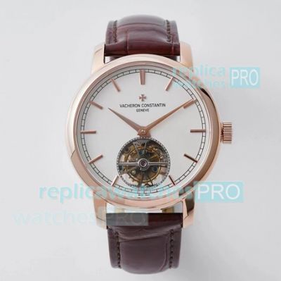 EUR Factory Swiss Replica Vacheron Constantin Traditionnelle Tourbillon Watch Rose Gold